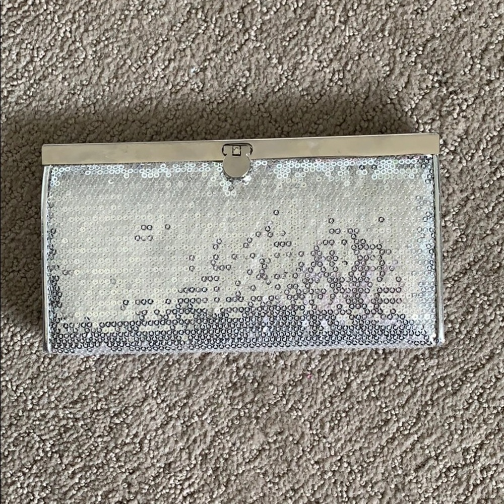 Silver Sequin Clutch